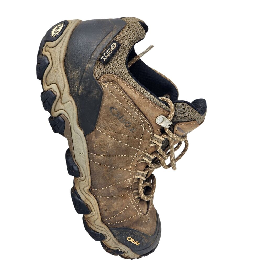 Oboz Shoes Womens 9 Waterproof Hiking Trail Low Leather Brown Trekking Outdoors - Picture 12 of 16